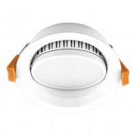 Domus-DECO-13 Round 13W Dimmable LED Tiltable Downlight-Trio Ticolour-White Frame